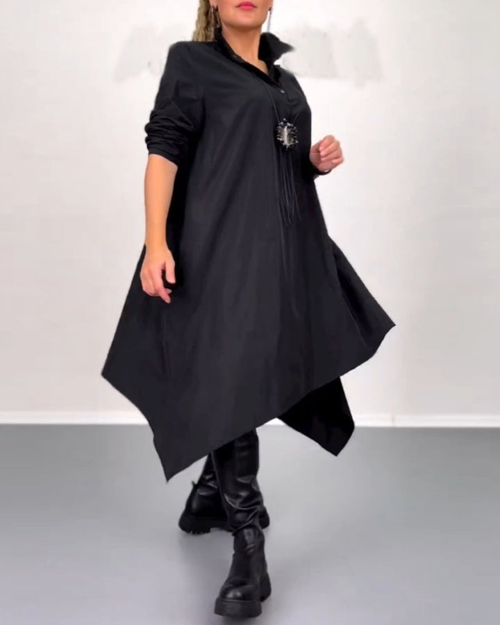 Robe décontractée irrégulière de couleur unie