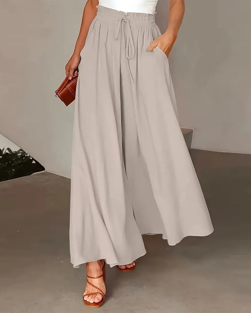 Pantalon Imprimé Pois Long