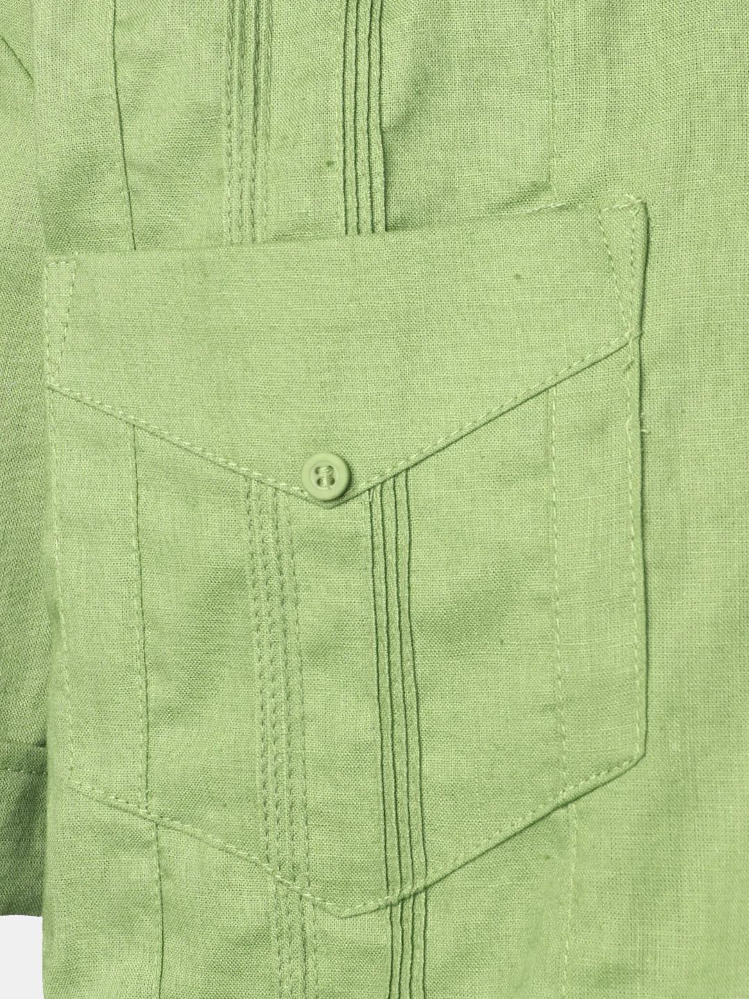 Męska lniana koszula guayabera z krótkim rękawem na lato