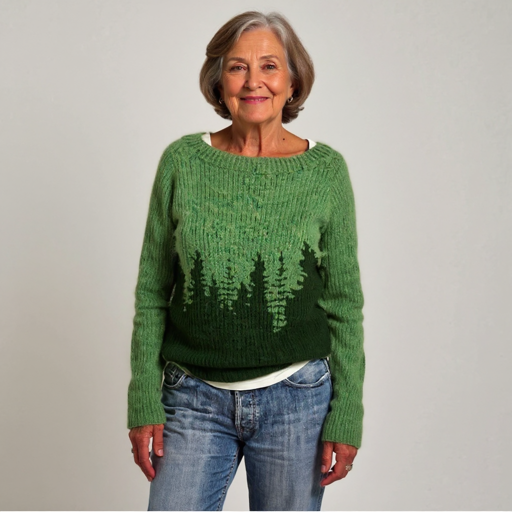 Klaudia - Vintage Sweter Robiony na Drutach