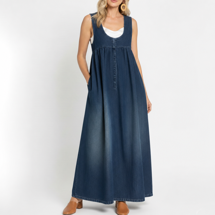 Capucine | Sukienka maxi z denimu w stylu vintage