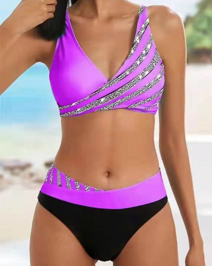 Monika - Bikini z nadrukiem w ciepłych odcieniach