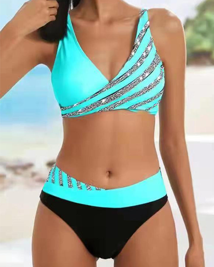 Monika - Bikini z nadrukiem w ciepłych odcieniach