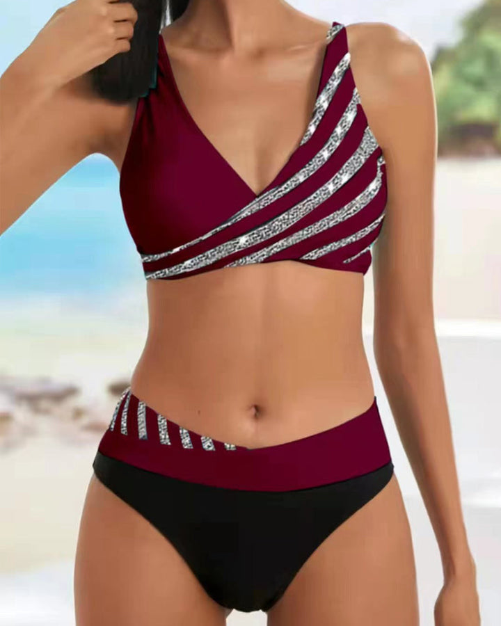Monika - Bikini z nadrukiem w ciepłych odcieniach