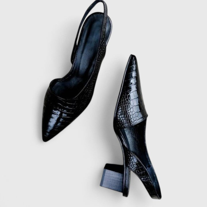 Aleksandra – Eleganckie Czółenka Slingback na Niskim Obcasie