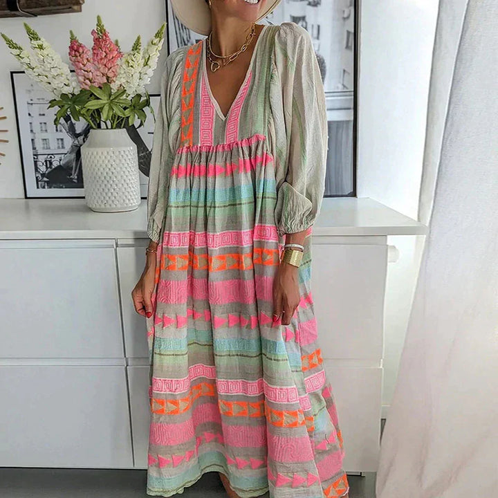 Eden | Wielokolorowa sukienka maxi w stylu boho dla kobiet