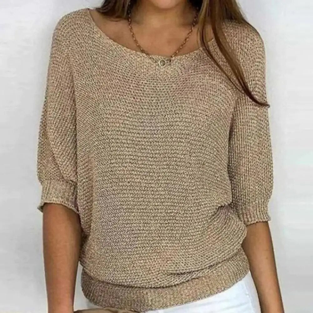 Aveline | Damski sweter z dzianiny z rękawami