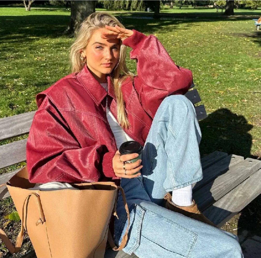 Selene | Elegancka czerwona damska marynarka