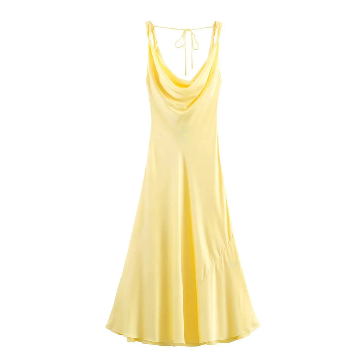 KONDALA 2026 Spring Butter Yellow Dress For Women