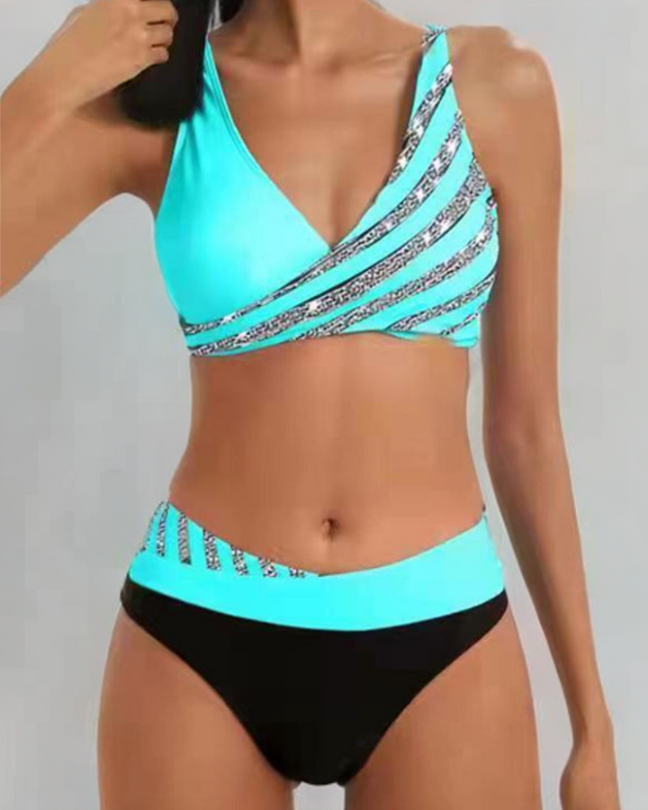 Monika - Bikini z nadrukiem w ciepłych odcieniach