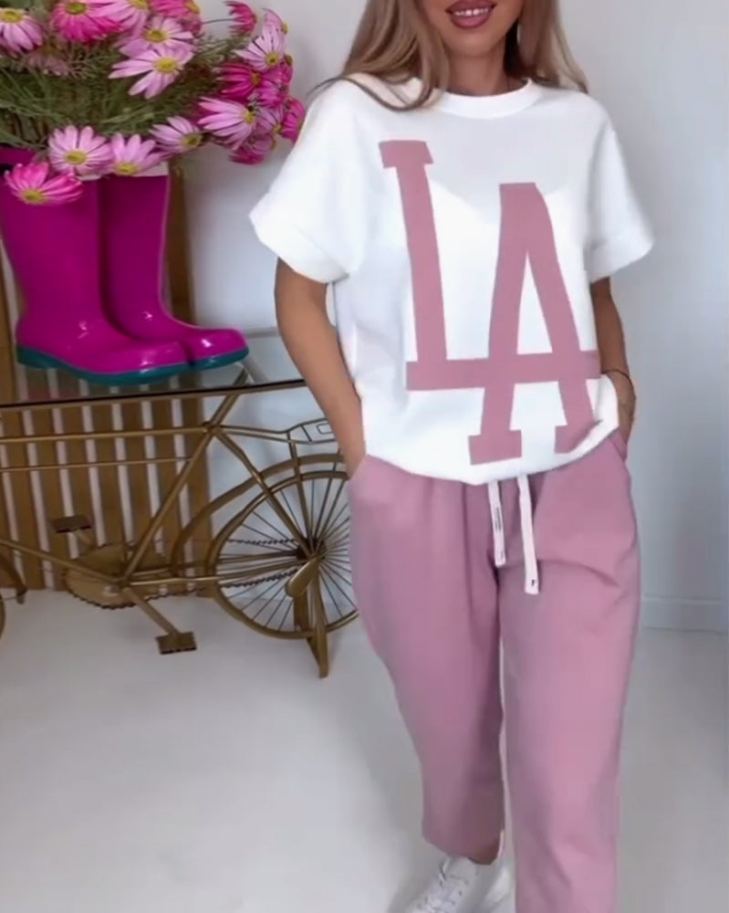 Zdefiniuj Casual Letter Print Sports