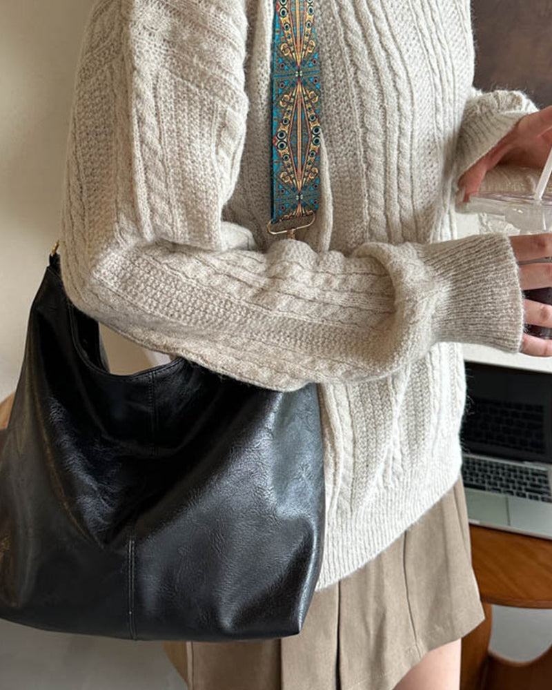 Sac seau vintage à bandoulière de grande capacité
