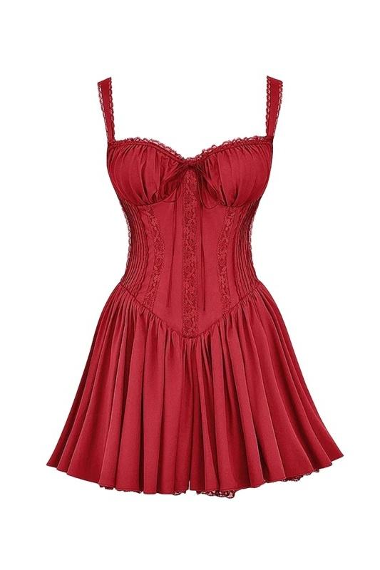 Arely | Robe Mini Corset Élégante avec Dentelle et Satin pour Femmes