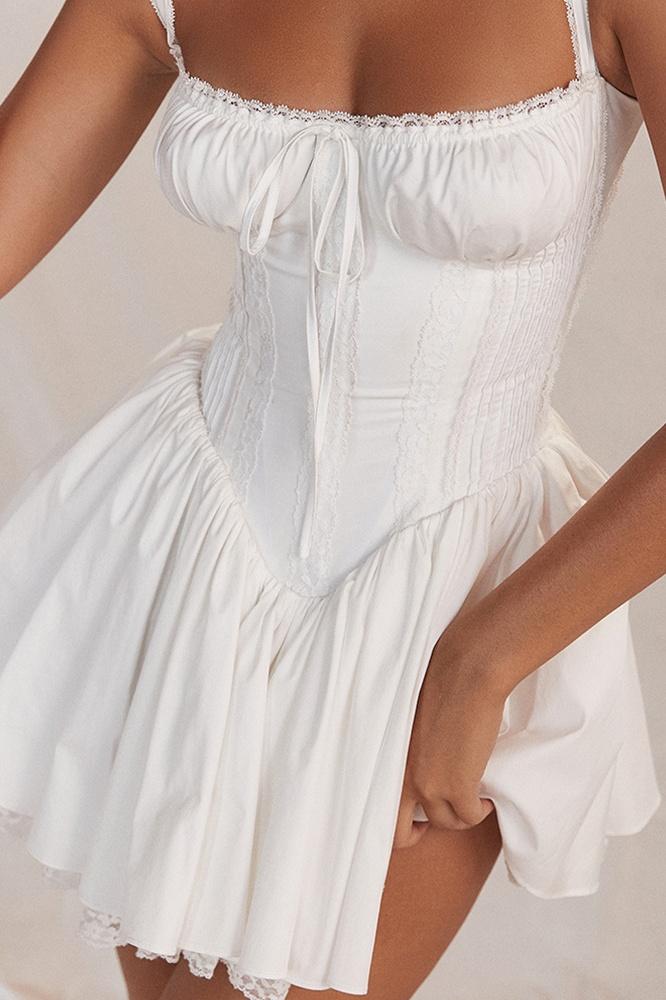 Arely | Robe Mini Corset Élégante avec Dentelle et Satin pour Femmes
