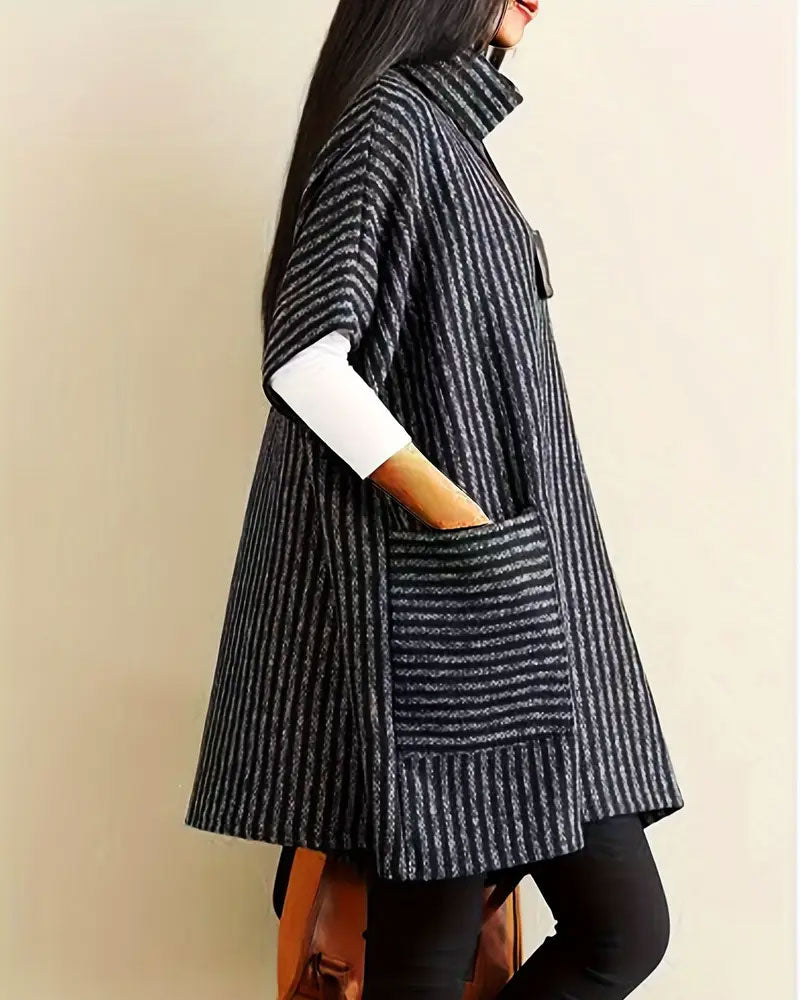Robe Pull Col Roulé Grosse Maille