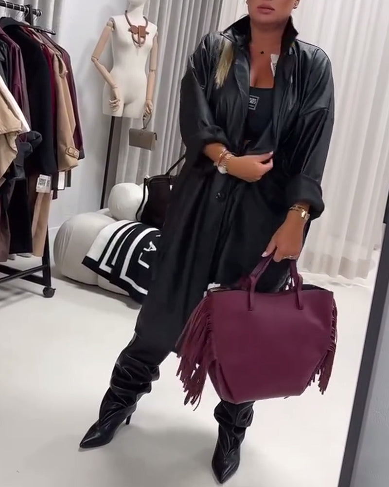 Płaszcz w stylu streetwear z klapami