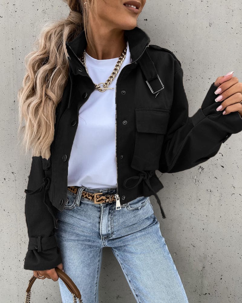 Zinnia | Veste courte de mi-saison avec poches pour femme