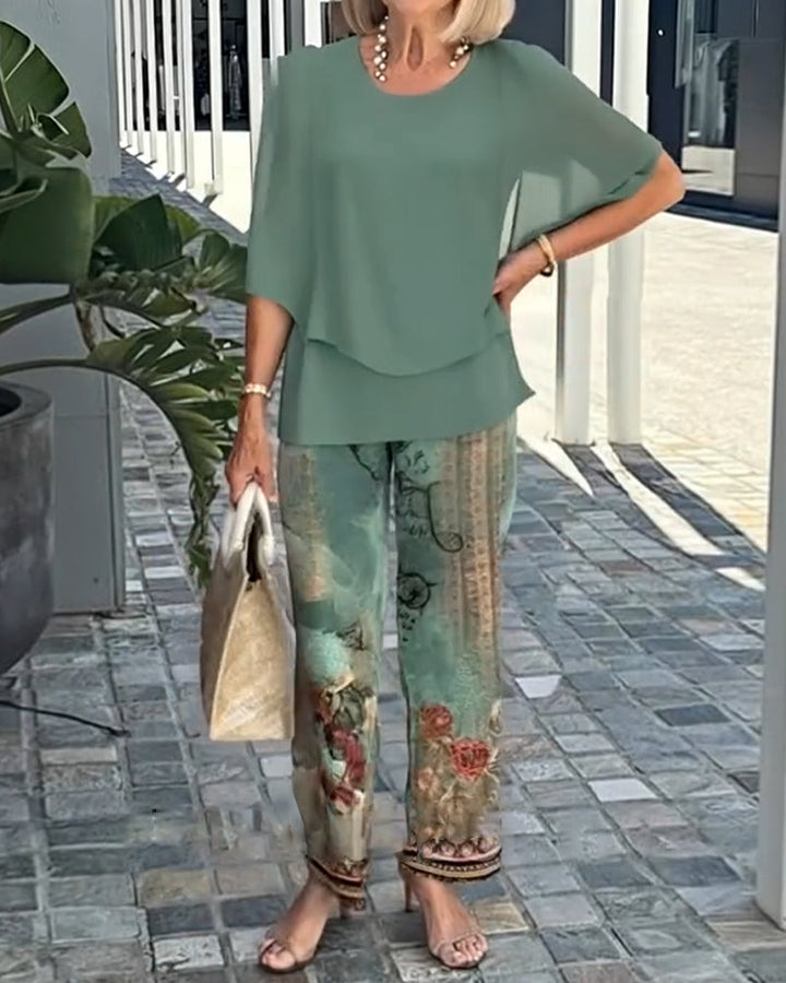 Set Fashion Spodnie proste z nadrukiem
