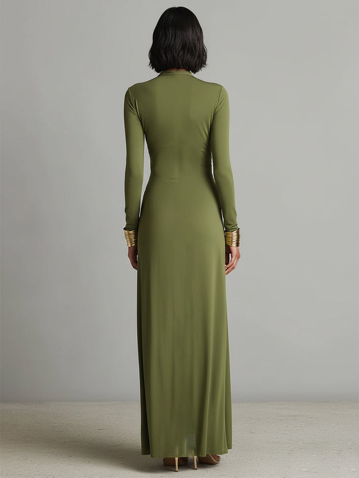 Zofia – Elegancka Sukienka Maxi z Drapowaniem