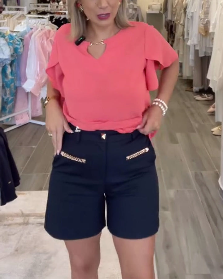 Short Orné De Chaîne Décontracté