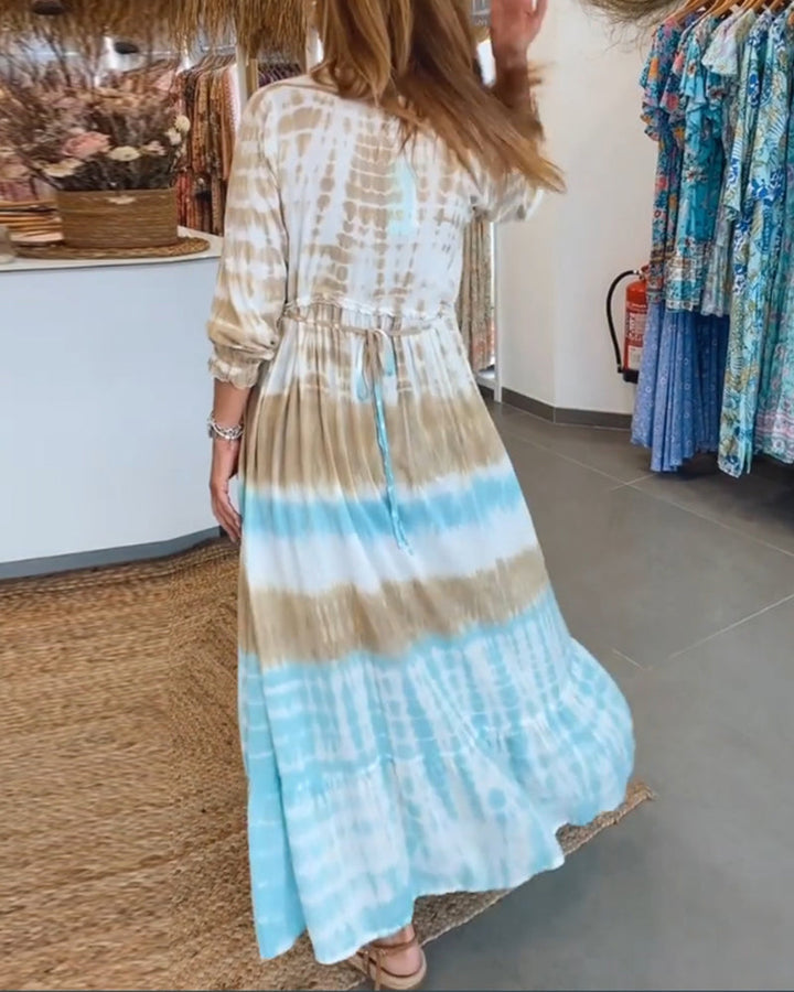 Robe décontractée à bretelles et imprimé contrasté