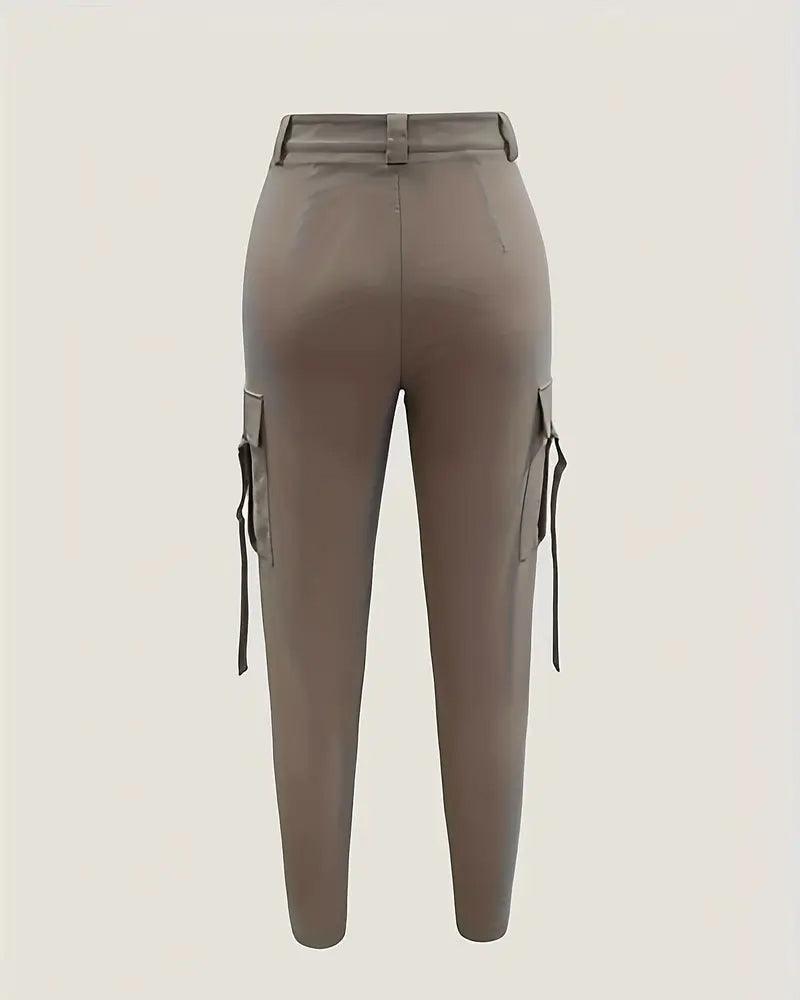 Pantalon Cargo Uni Fermeture Éclair