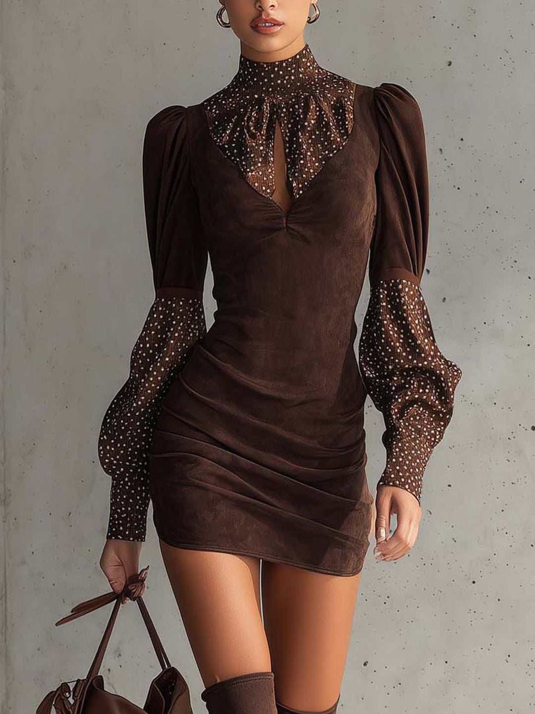 Zofia – sukienka bodycon z sztucznego zamszu