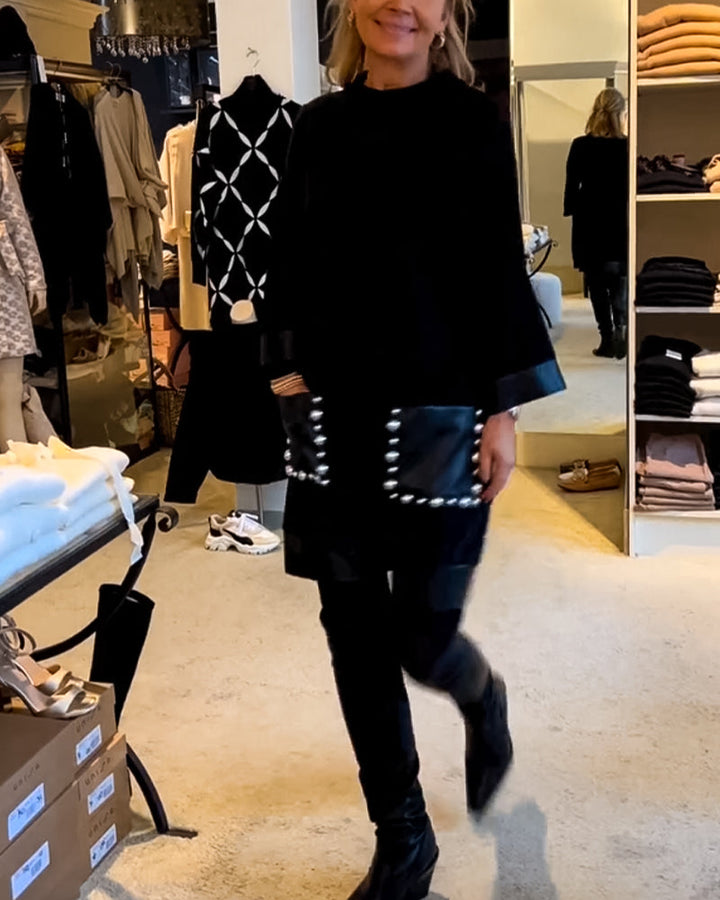 Robe décontractée à col rond avec poches