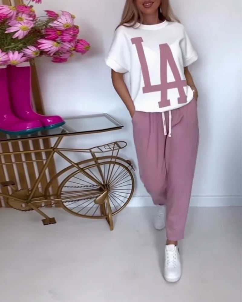 Zdefiniuj Casual Letter Print Sports