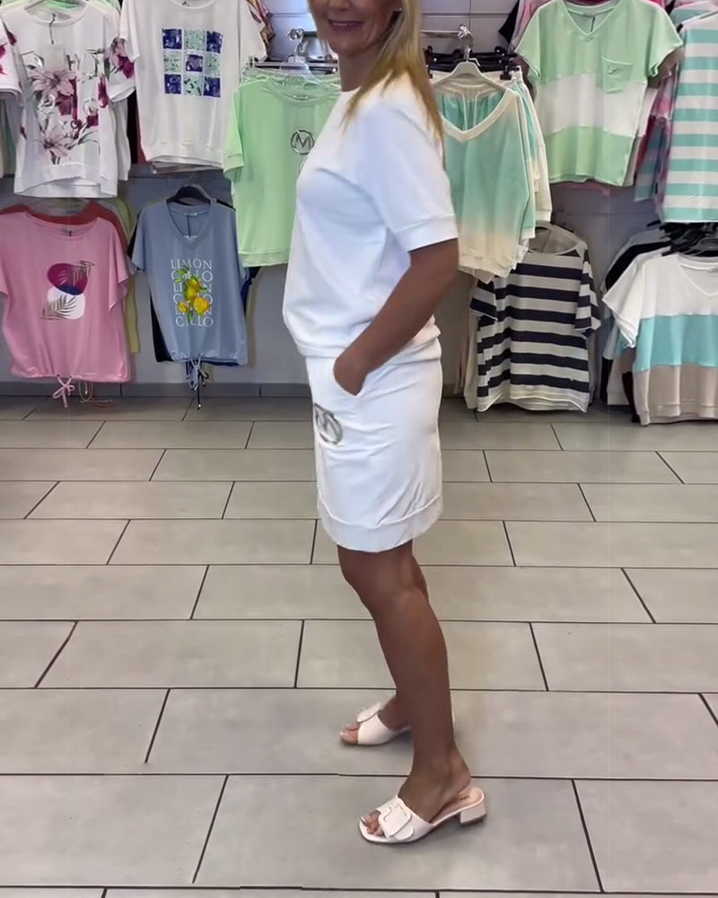 Costume Imprimé Élégant Décontracté