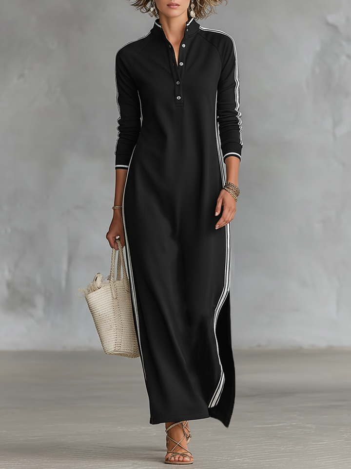 Maja – Elegancka Sukienka Maxi Koszulowa