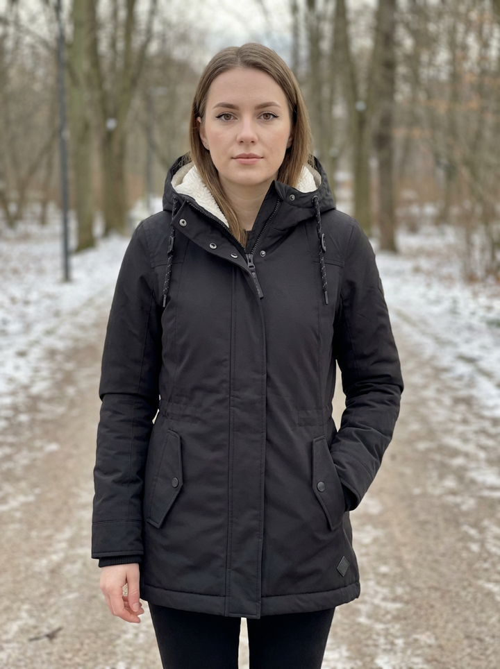 Éliane – długi, wodoodporny płaszcz zimowy damski, ciepły i elegancki