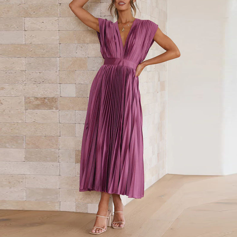 Oceane | La robe midi d'été à col en V pour femmes