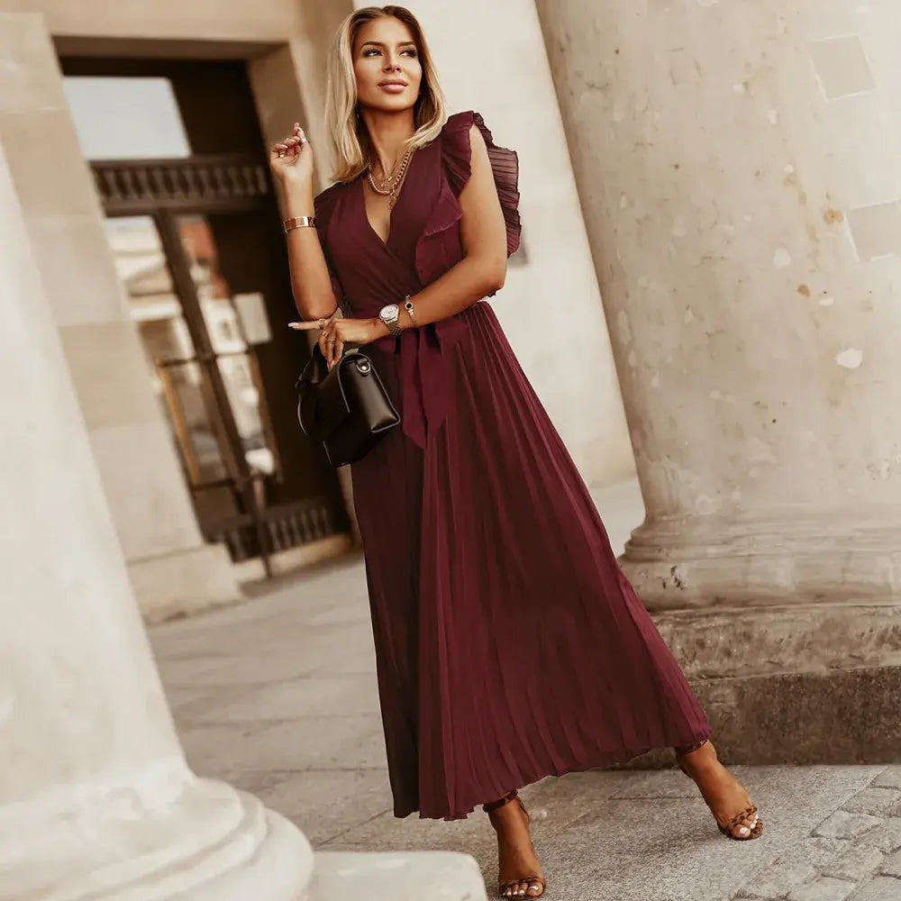 Robe maxi à volants élégants pour femmes – Soraya