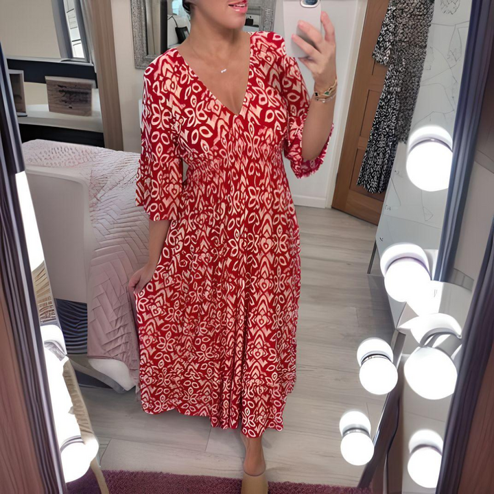 Estrella | Robe bohème à silhouette fluide et motifs floraux pour femme