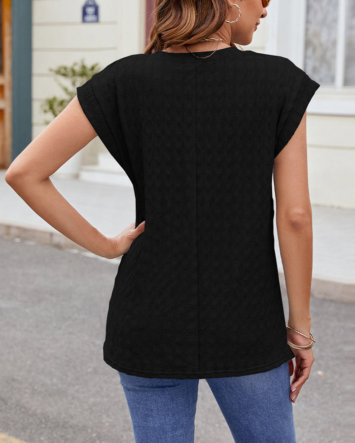 T-Shirt Col Rond Uni Manche Courte