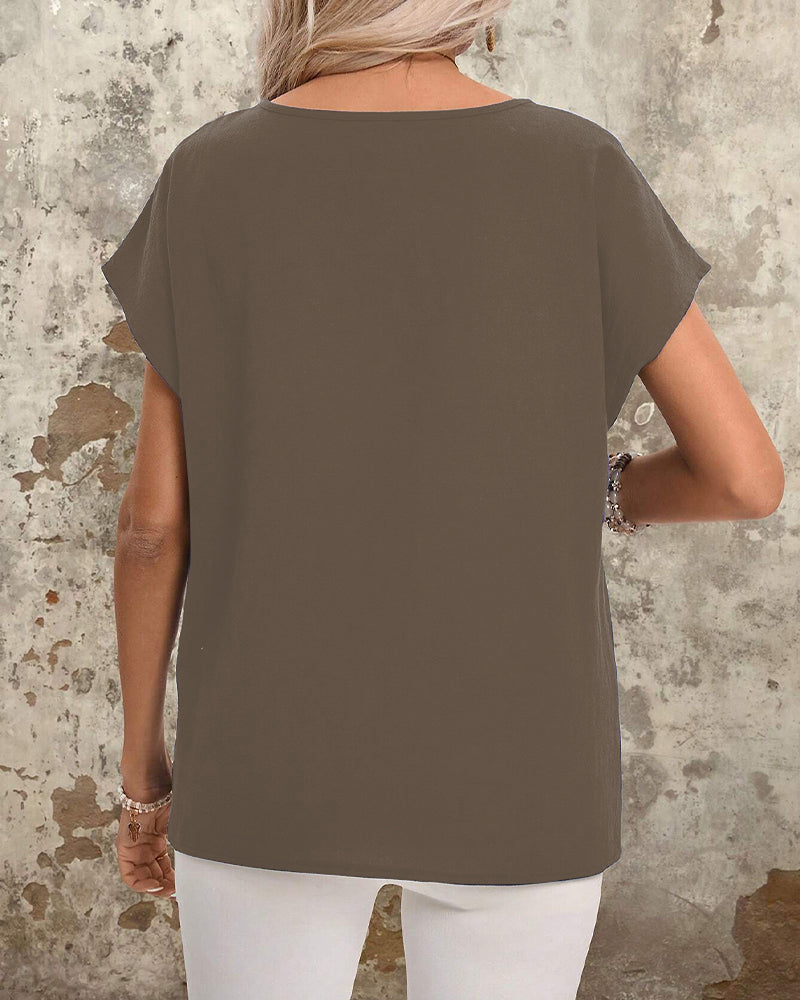 T-Shirt Imprimé Géométrique Rayé