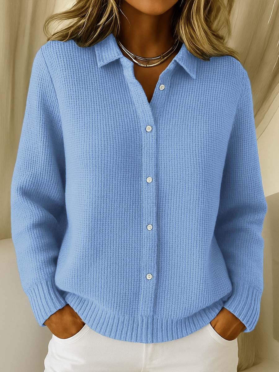 Cardigan Boutonné en Tricot Texturé Katrina