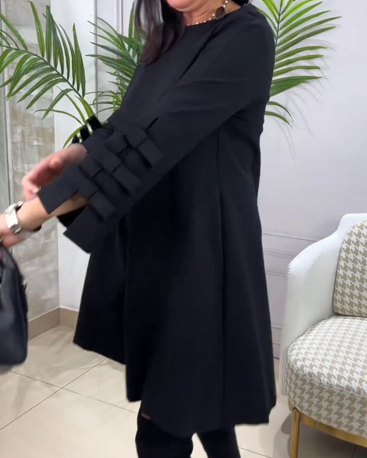 Robe décontractée au genou avec manches longues