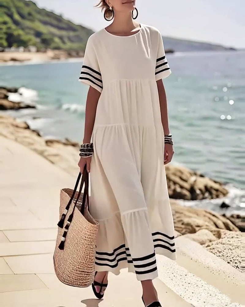 Robe Tendance Vacances Manches Courtes