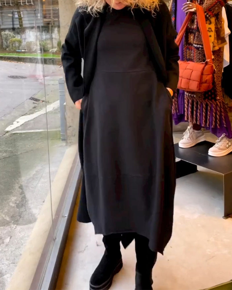 Elegancka jednokolorowa sukienka