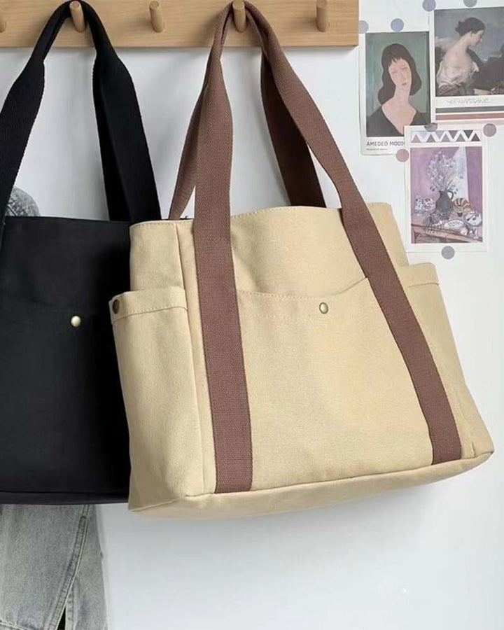 Sac en toile de grande capacité avec doubles poignées