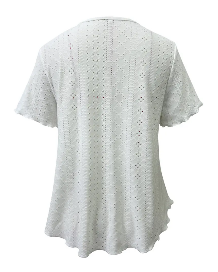 T-shirt z głębokim dekoltem w serek w stylu francuskim