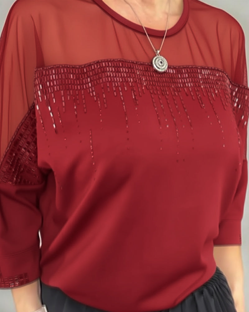 Blouse Maillage Éclaté Loose