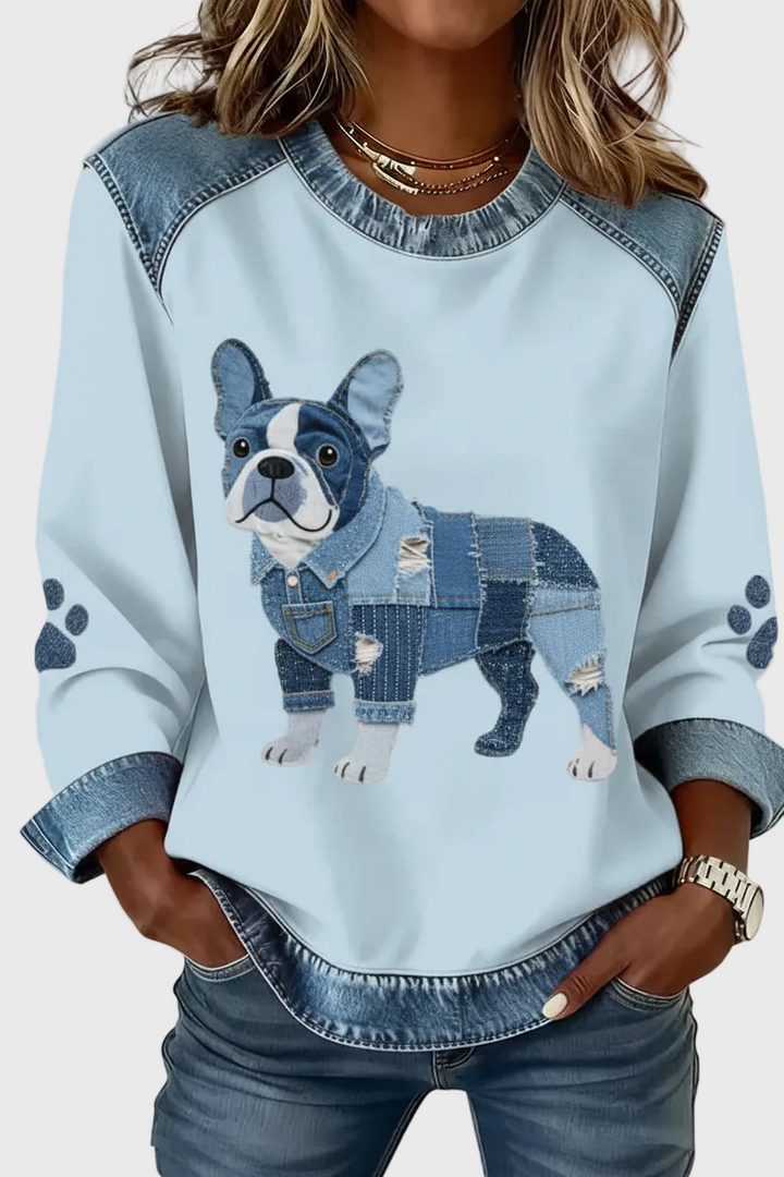 Sweat à capuche femme avec impression originale de chien