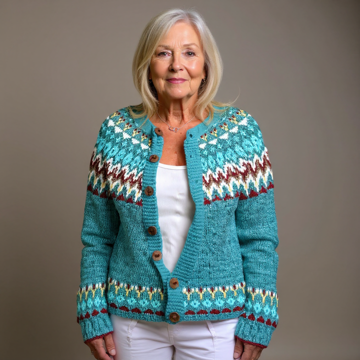 Cardigan Islandais Vintage Sérénité