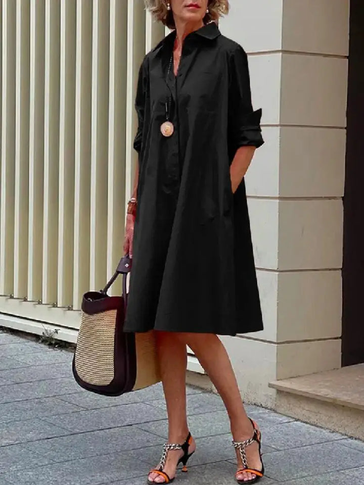 Abrielle | Robe Chemise Décontractée avec Élégance Naturelle pour Femme