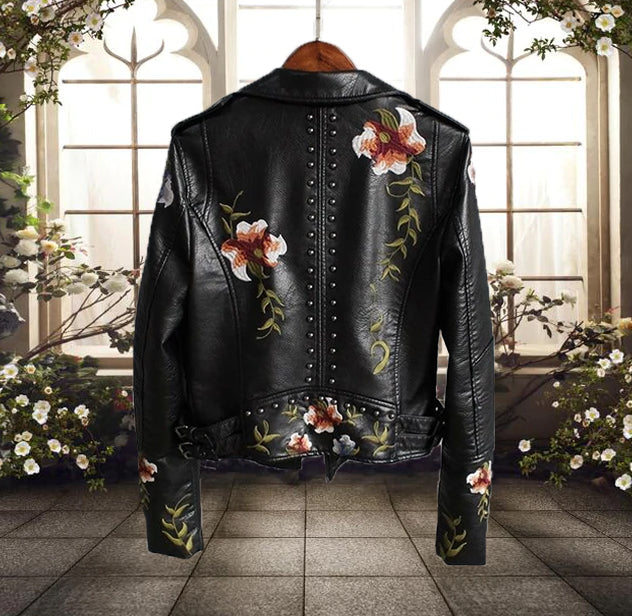 Fianna | Veste motard à imprimé floral pour femme
