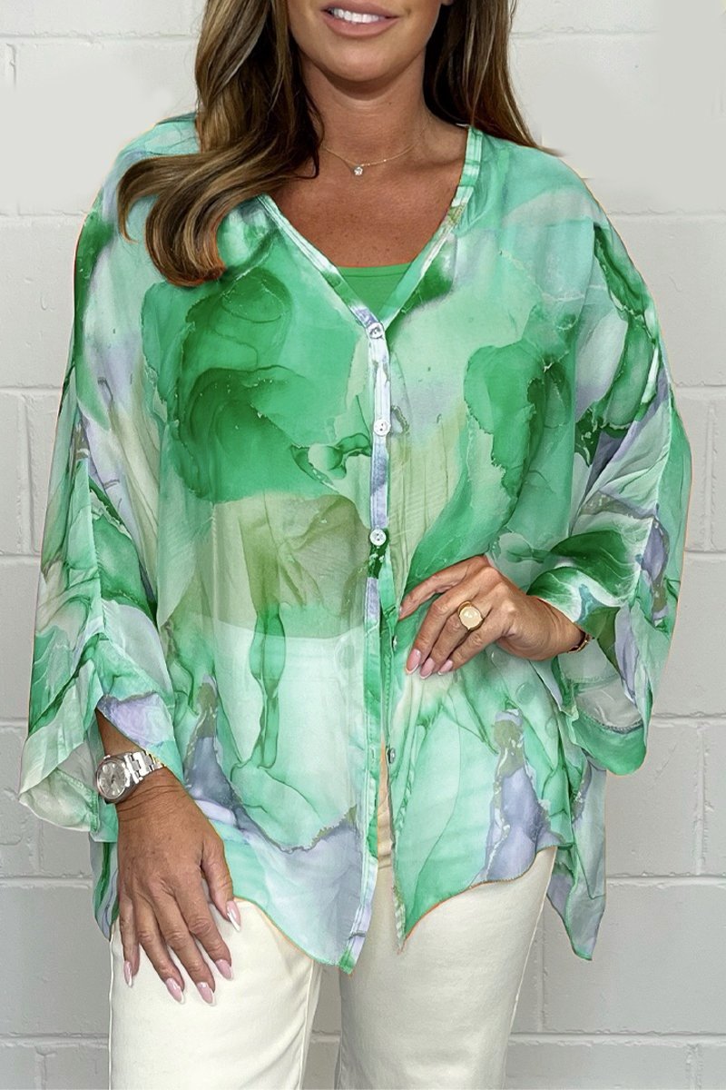 Ileana | Blouse Florale Multicolore avec Élégance Artistique pour Femme