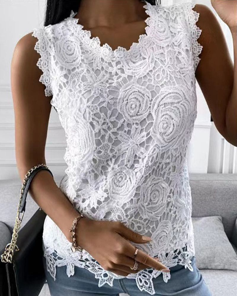 Adalina | Blouse d'Été en Dentelle sans Manches pour Femme